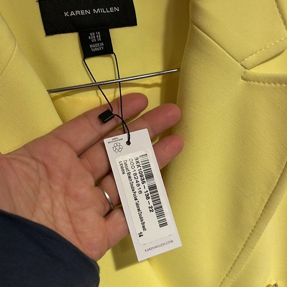 Karen Millen Compact Stretch Double Pocket Tailored Double Jacket - Picture 6 of 9